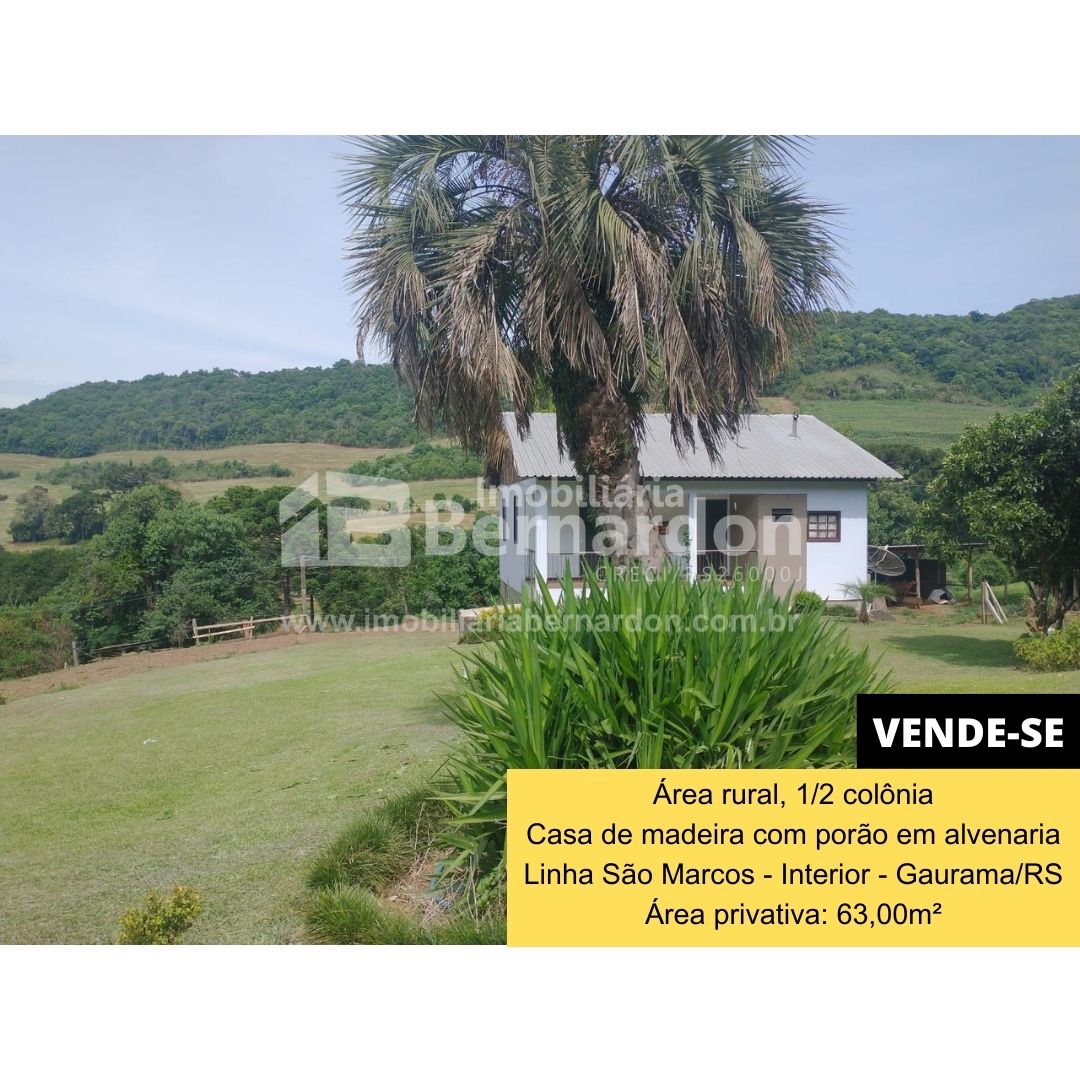 Imagem: Área rural, 1/2 colônia na Linha São Marcos, interior de Gaurama/RS.
