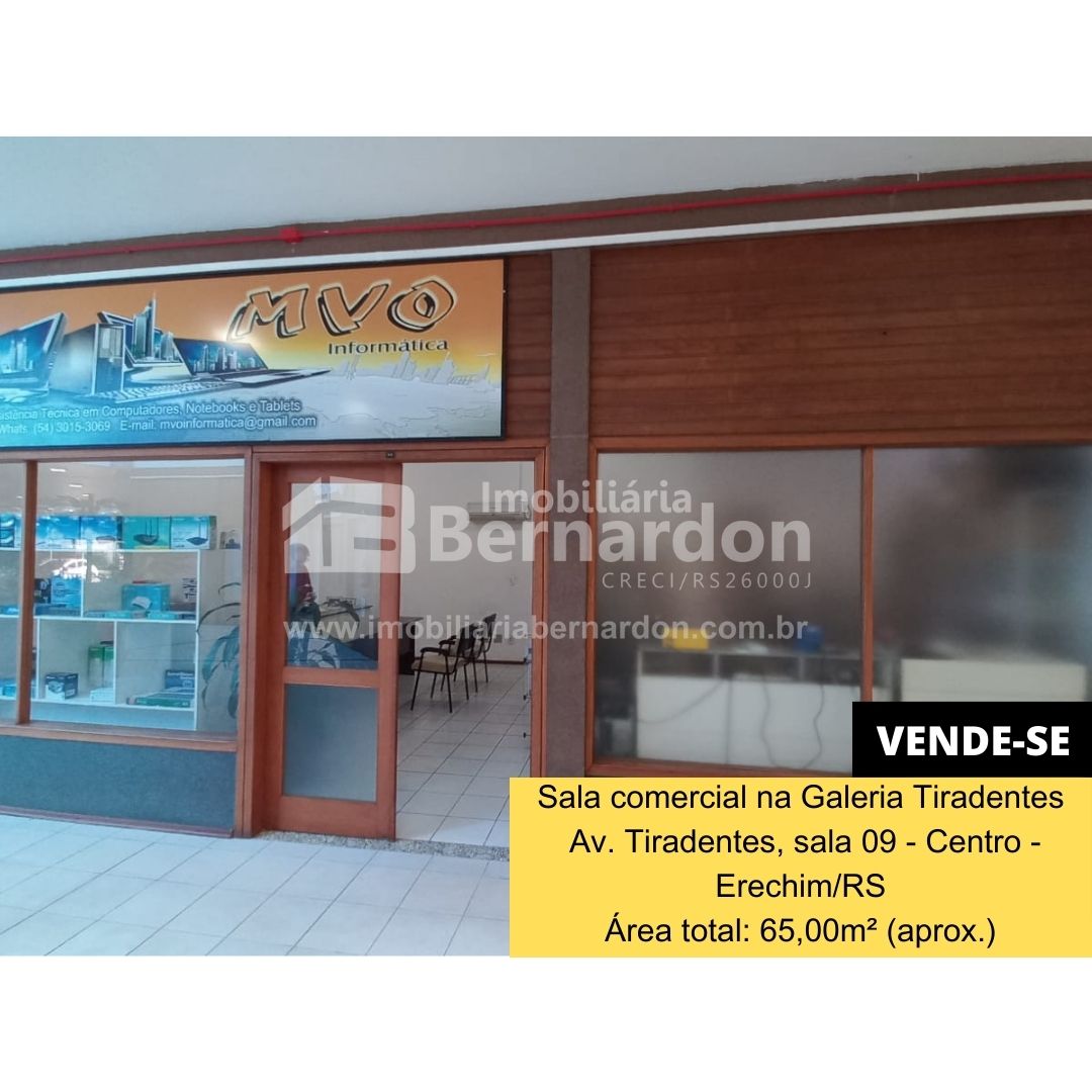 Imagem: Sala comercial na Galeria Tiradentes em Erechim/RS